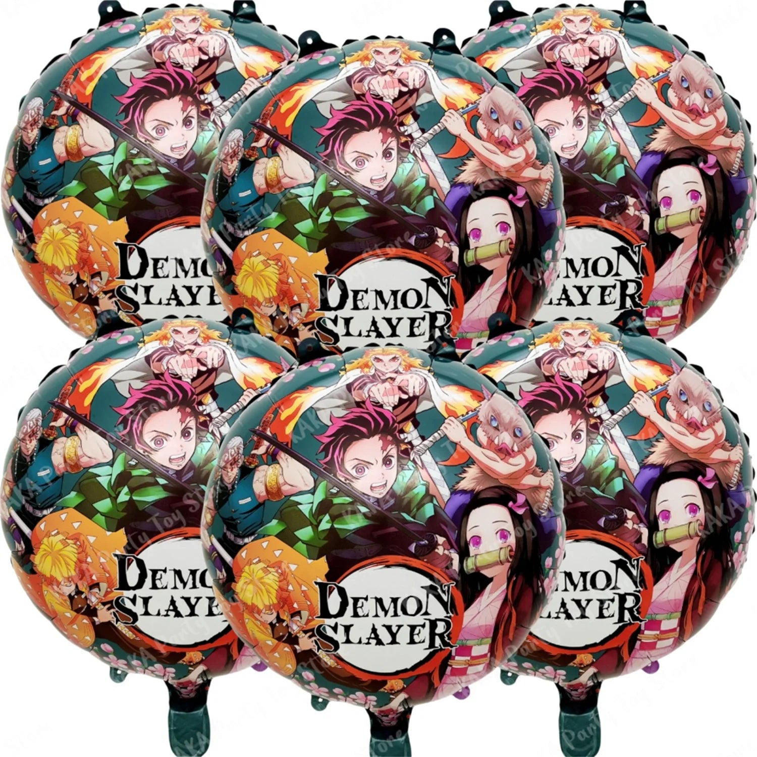 2/4/6Pcs Demon Slayer Party Balloons Anime Foil Balloon Set Baby Shower Birthday Party Decorations Kids Classic Toy Air Gifts