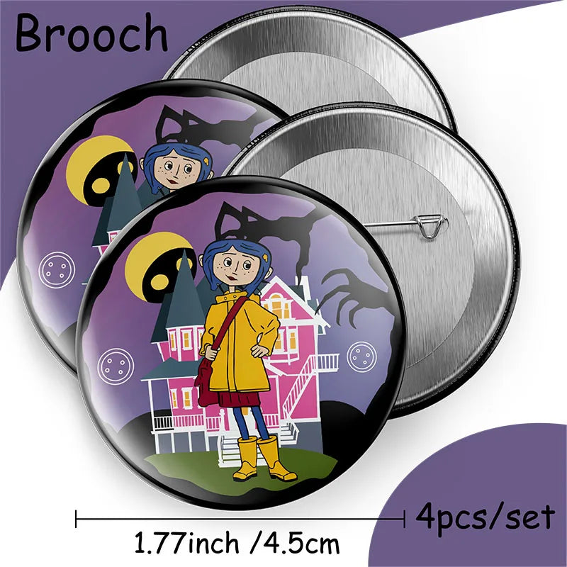 Coraline Birthday Party Decoration Disposable Set Tableware Plate Honeycomb  straws Cake Napkins Toppers for Kid Shower Supplies