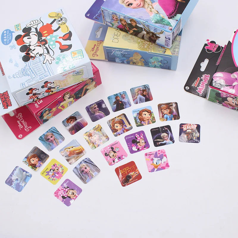 200 Sheets/Box Frozen Elsa Cartoon Pull Out Stickers Princess Mickey Mouse Minnie Sticker Girl Boy Teacher Reward Toys Gift