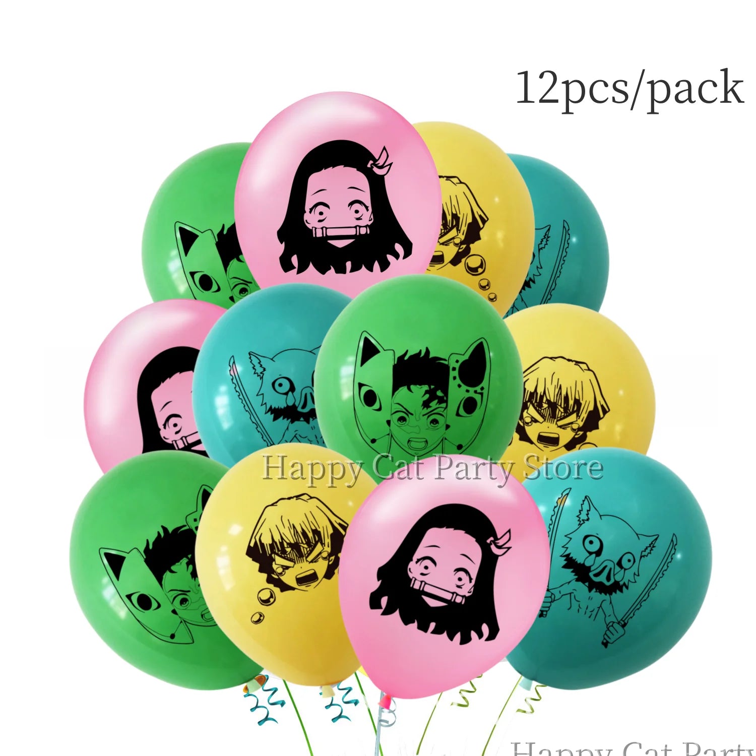 Demon Slayer Balloon Set Happy Birthday Banner Party Decor Kimetsu No Yaiba Latex Balloon Baby Shower kids Favors Gift Supplies