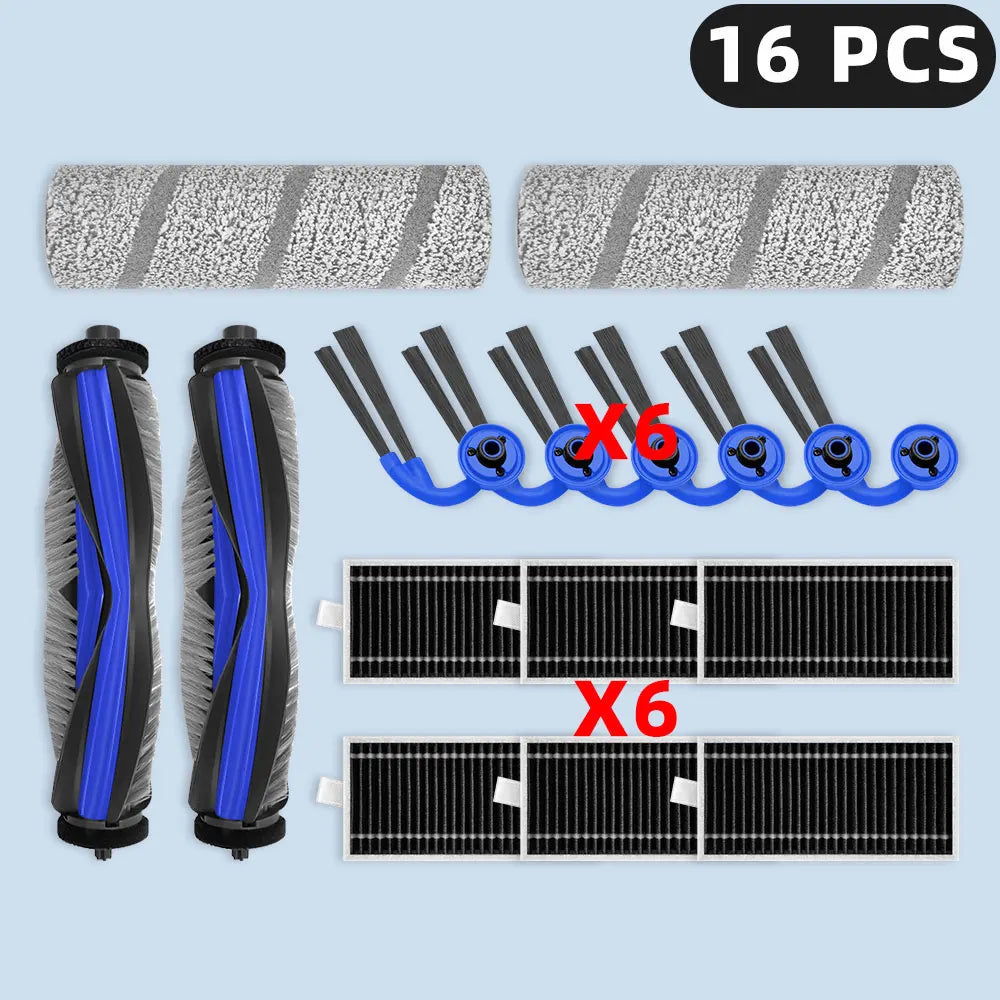 Compatible For ( ECOVACS DEEBOOT X11 OMNICYCLONE / X11 PRO OMNI ) Spare Parts Accessories Main Side Brush HEPA Filter Roller Mop