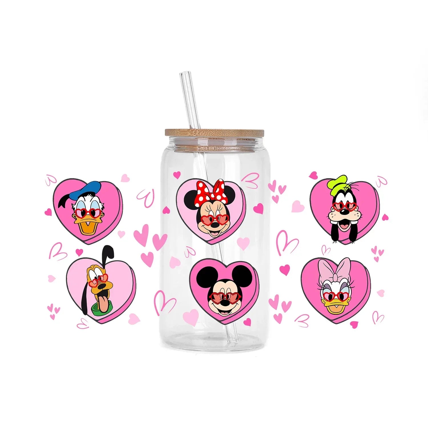 30 Style XOXO Happy Valentine Mickey Family UV Sticker DIY Decals 3D transfers uvdtf stickers 16oz uv dtf cup wraps
