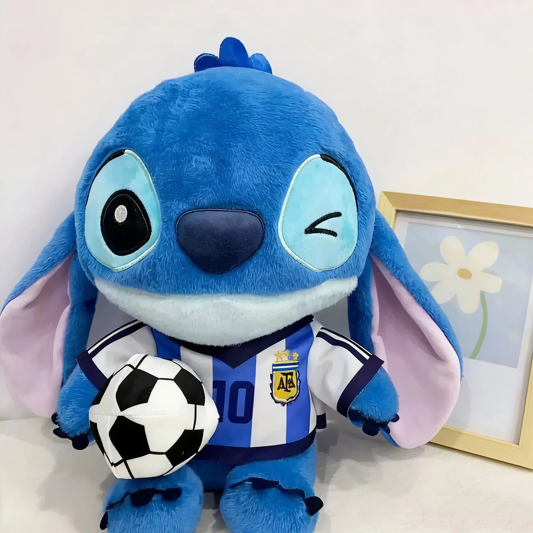 2026 Disney Stitch Football Star With Number Plush Dolls Cartoon Anime Plush Stuffed Toys Kawaii children fans Gift
