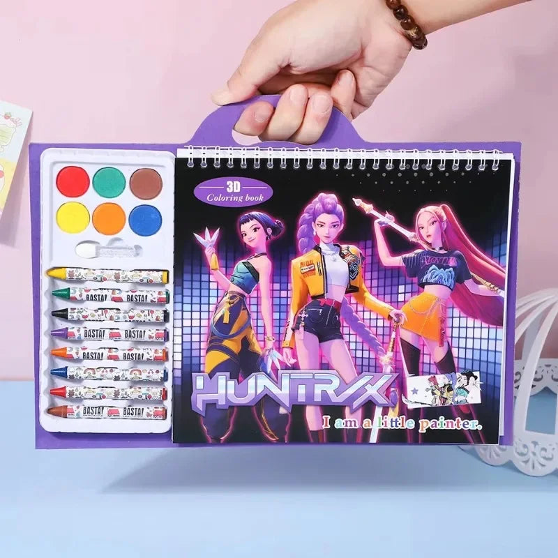 BEST SELLER! KPop Demon Hunters Kids Tracing & Coloring Book - Cartoon Line Art Sketchbook | Christmas Gift