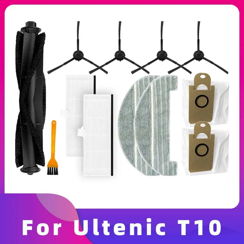 Compatible For Ultenic T10 Robot Vacuum Cleaner Main Brush Side Brush Hepa Filter Mop Rag Replacement Spare Parts Accessories