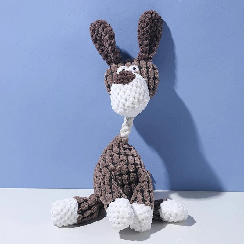 Cute Donkey Plush Toy for Dogs - Squeaky Chewable Interactive Pet Toy Funny Sound Soft Plush Bite Resistant Teeth  Grinding Toys