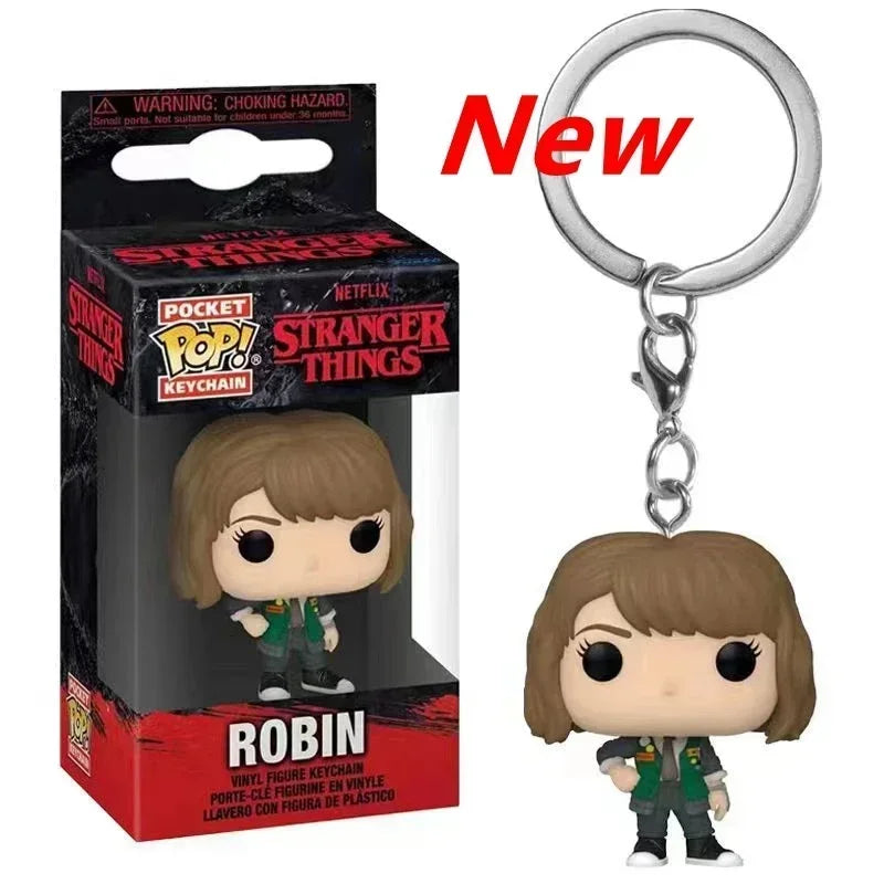 13 Styles FUNKO Pocket Stranger Keychain Eleven Dustin Barb Steve Demogorgon Action Figures Toys THINGS with Box