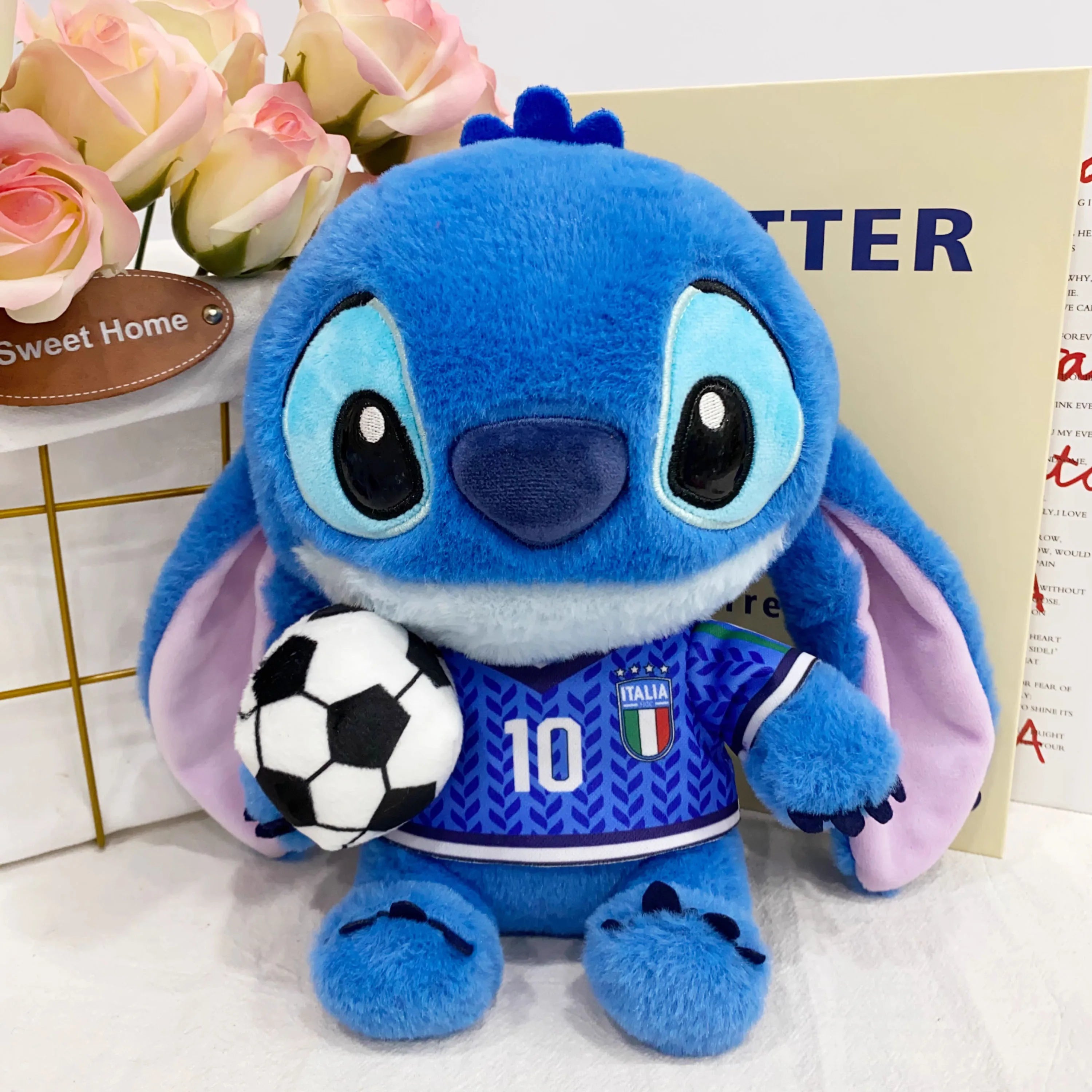 2026 Disney Stitch Football Star With Number Plush Dolls Cartoon Anime Plush Stuffed Toys Kawaii children fans Gift