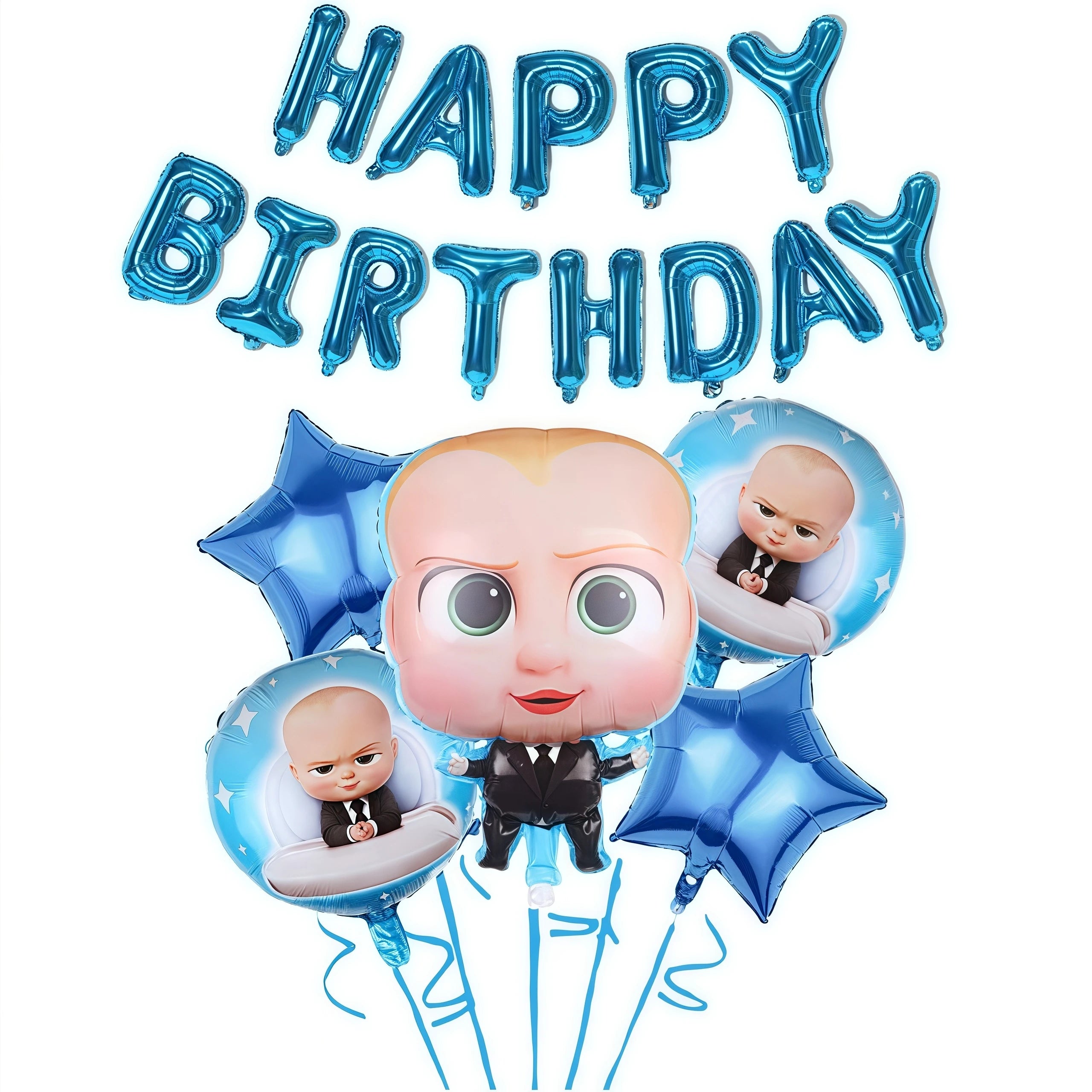 Cartoon Bossed Baby Theme Newborn 1st Birthday Party Decor Disposable Tableware Background Balloon Kid Baby Shower Supplies Gift