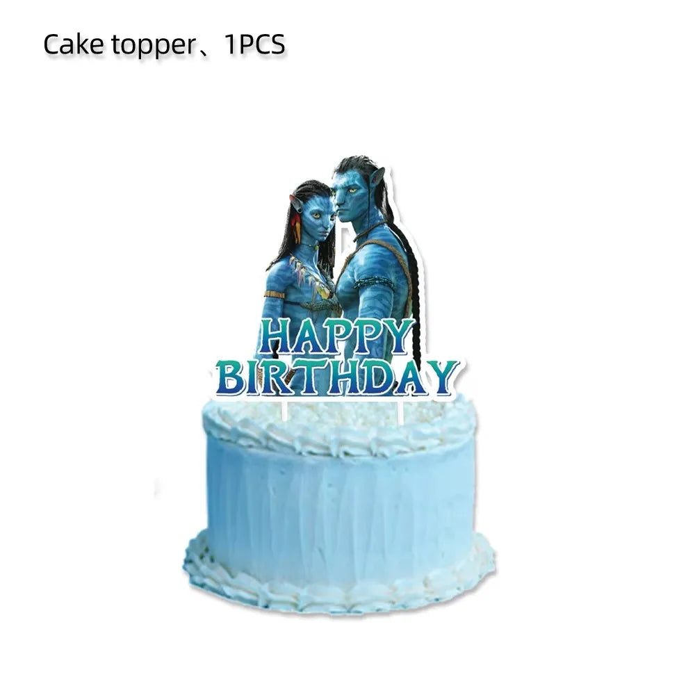 Disney Movie Avatar Birthday Party Decor Disposable Tableware Avatar 2 Balloons Set Cake Topper Gift Bags Baby Kid Party Supplie