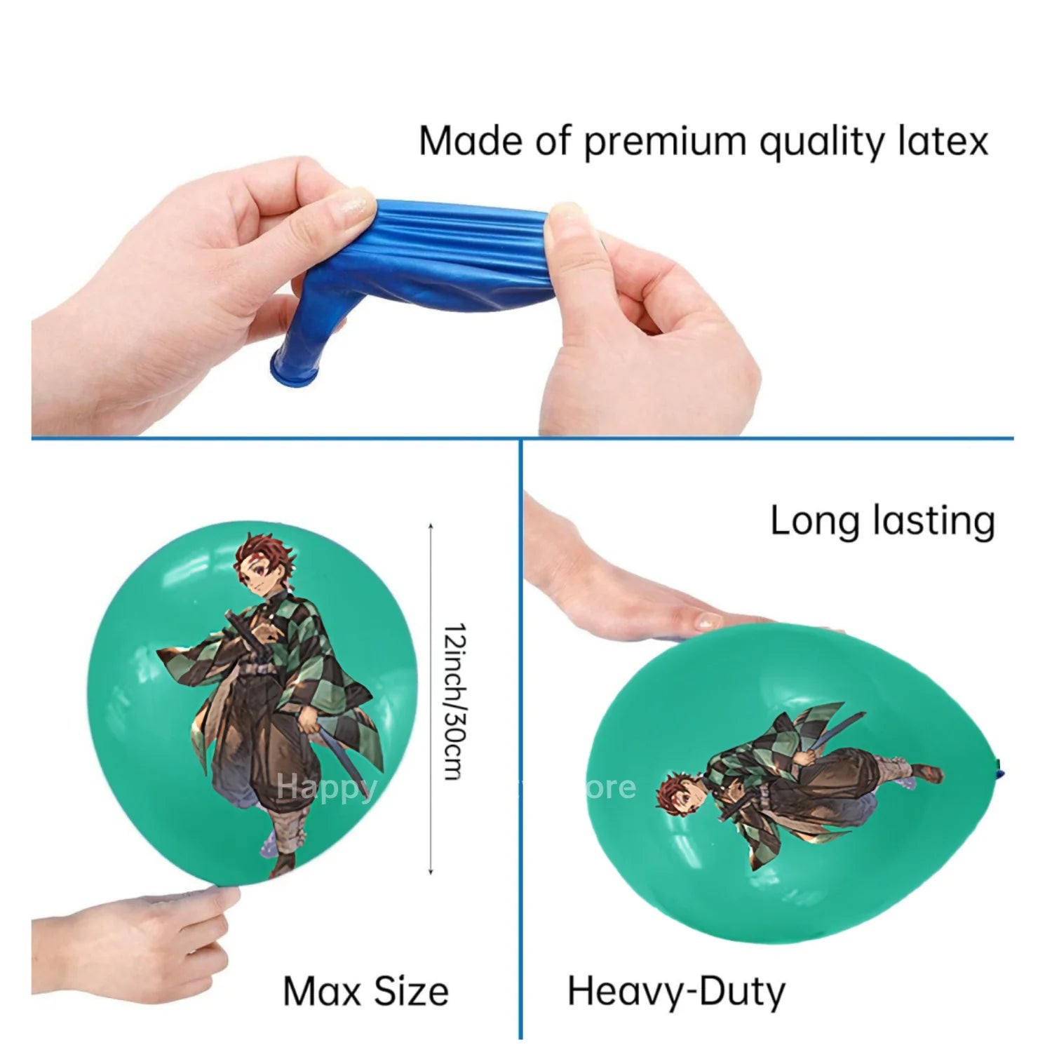 Demon Slayer Latex Balloons Happy Birthday Party Decoration Kimetsu no Yaiba Balloon Baby Shower Kids Favor Gift Party Supplies