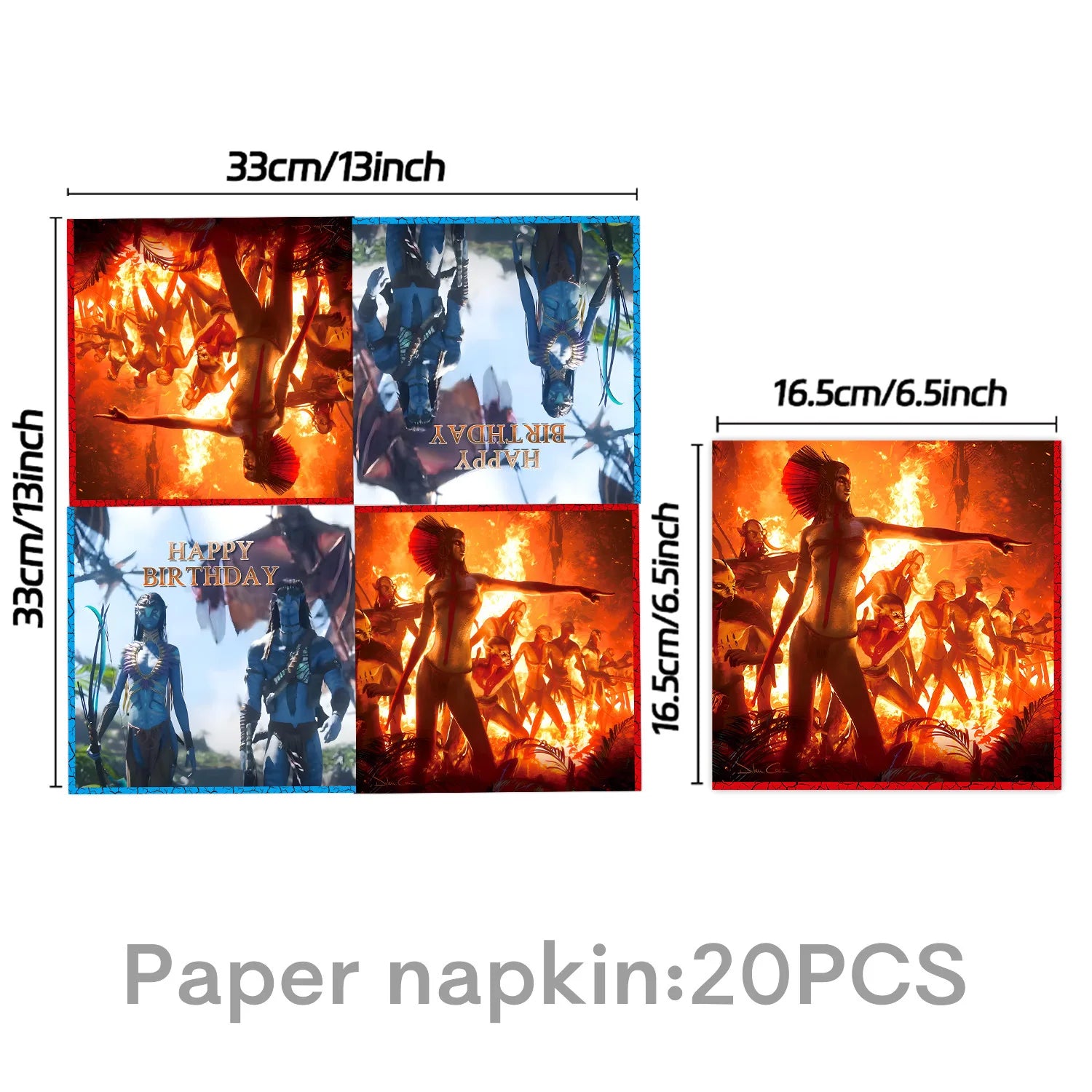 Avatar 3 Creative Theme Movie Party Decorations: Birthday Paper Plates, Paper Cups, Paper Towels, Tablecloths, and Banners