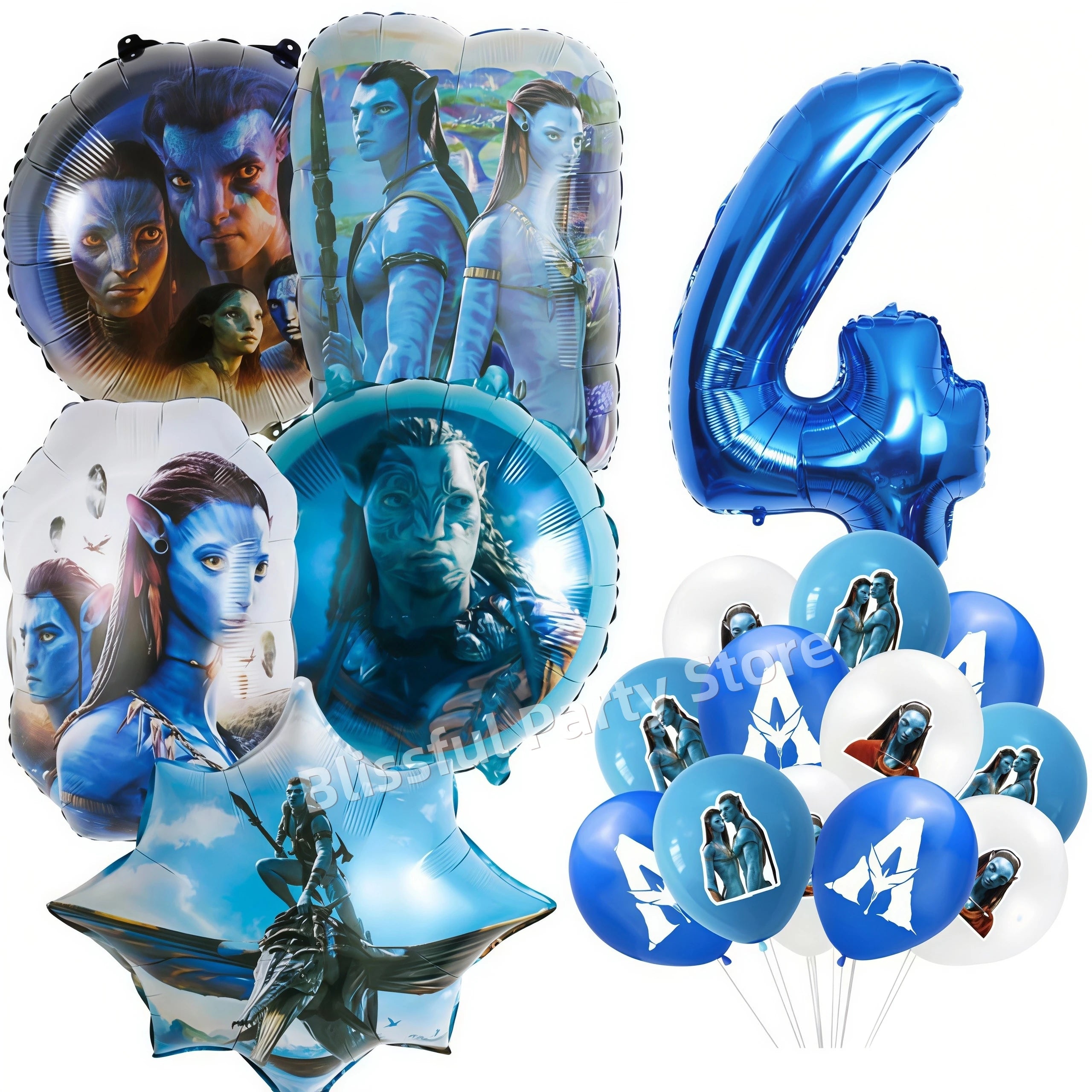 Avatar Theme Balloon Set Birthday Decoration Fire and Ash‌ Number Ballon Movie Themed Boy Party Supplies Gift Baby Shower Globos