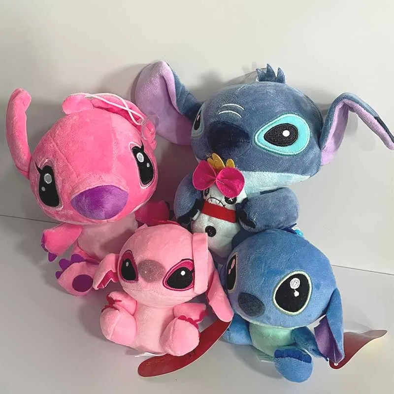 12cm-20cm Lilo And Stitch Couple Style Plush toy Cute Cartoon Pink Stitch soft Stuffed Plush Dolls Pendant Toys Christmas Gifts