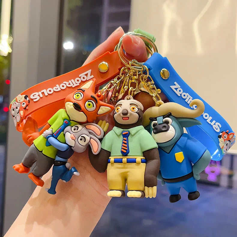 Cute Zootopia Keychain High-Quality Cute Cartoon anime Judy Hopps Officer Nick  Keychain Bag Christmas Gift Fans Party Gifts