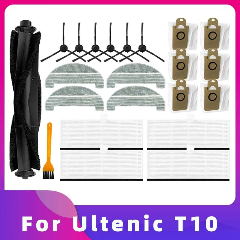 Compatible For Ultenic T10 Robot Vacuum Cleaner Main Brush Side Brush Hepa Filter Mop Rag Replacement Spare Parts Accessories