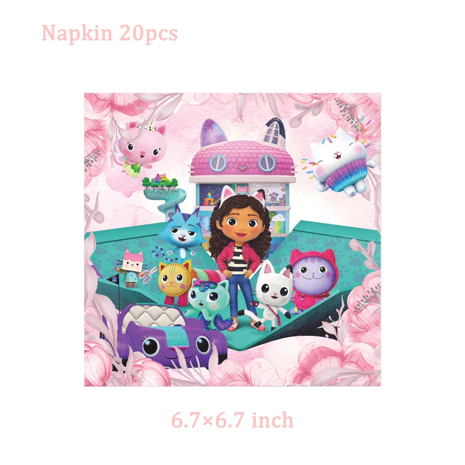 Cartoon Gabby Doll House Party Supplies Tablecloth For Kids Disposable Table Cover Favor Doll House Birthday Festival Decoration