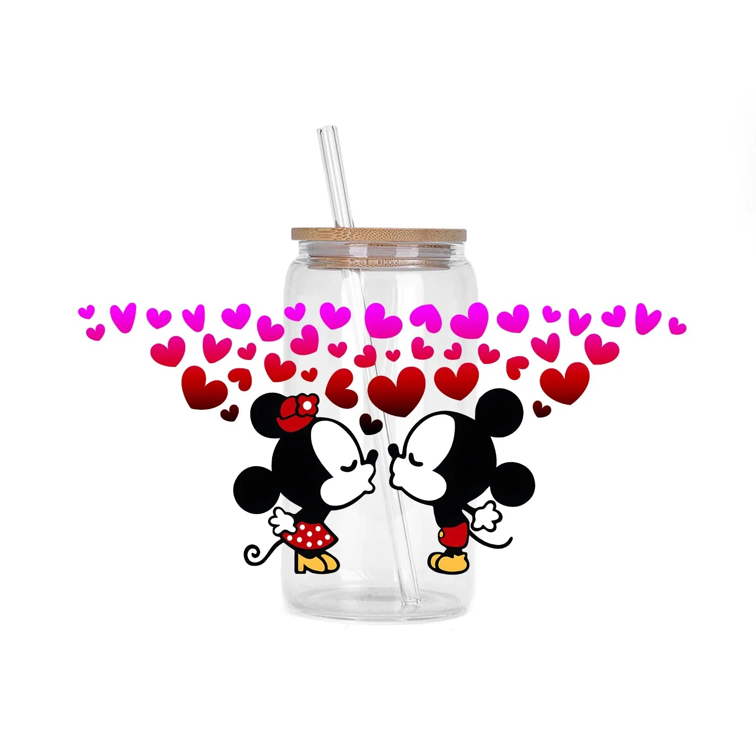 30 Style XOXO Happy Valentine Mickey Family UV Sticker DIY Decals 3D transfers uvdtf stickers 16oz uv dtf cup wraps