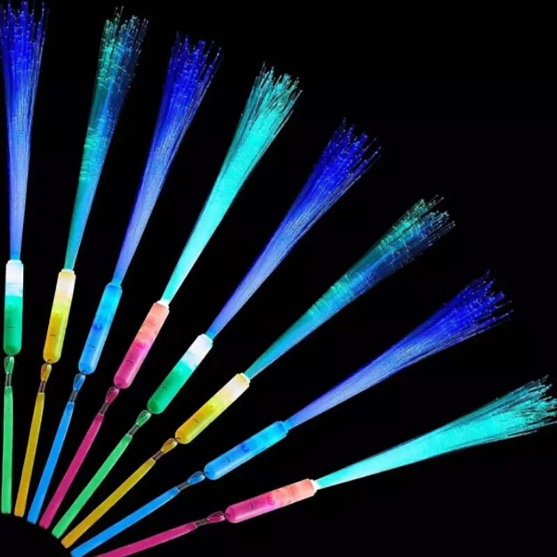 12/24Pcs/lot LED Glow Stick Colorful Fiber Glow Stick LED Toy Party Night Light Props Christmas Birthday Gift Wedding Party Gift