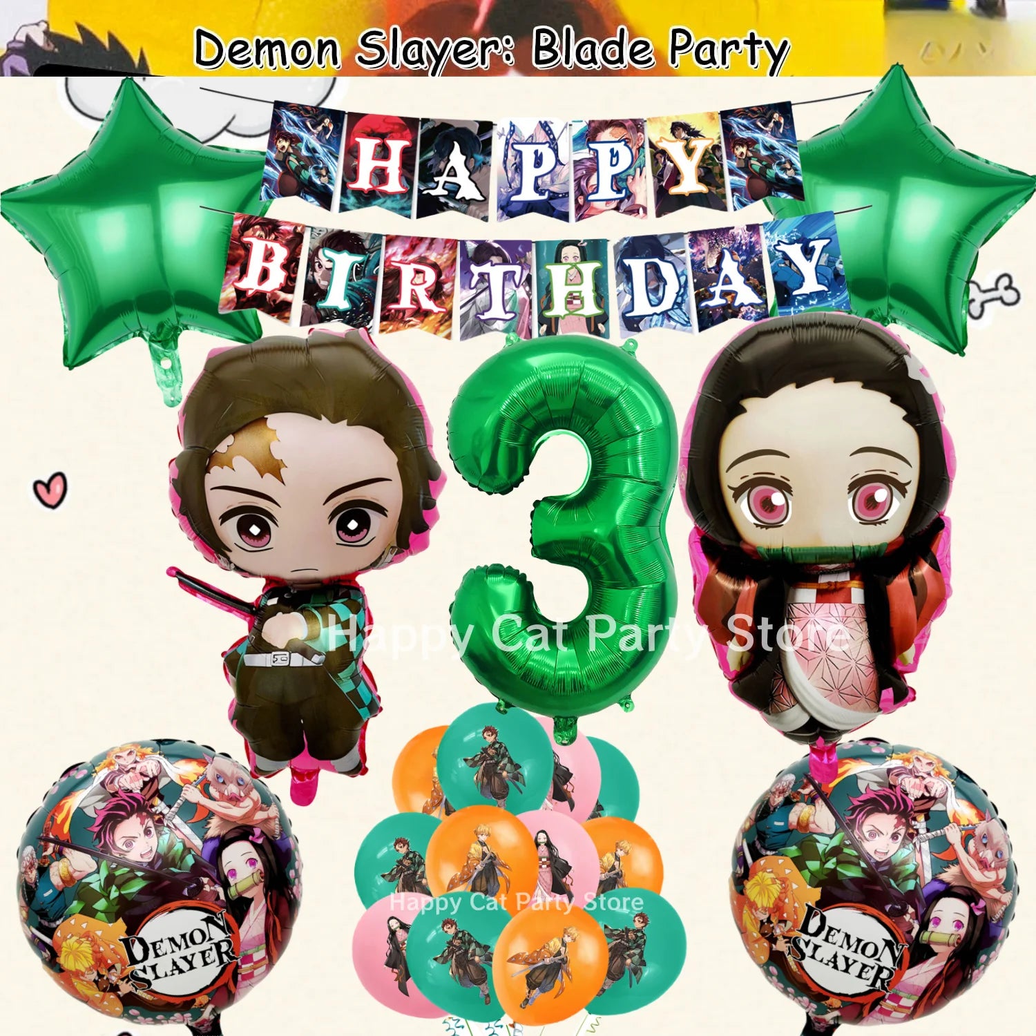 Demon Slayer Birthday Party Decor 20pepole Tableware Kimetsu No Yaiba Tablecloth Plate cup Baby Shower Kids Favor Party Supplies