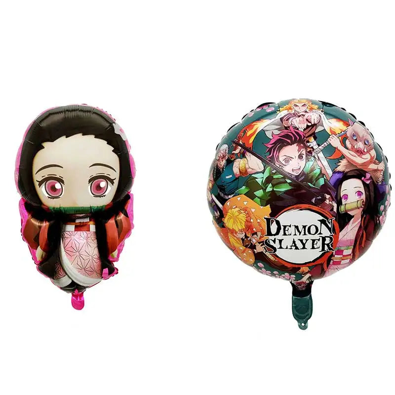 Demon Slaye Balloon Children's Birthday Party Background Decoration Banner Room Decoration Background Photography Baby Shower