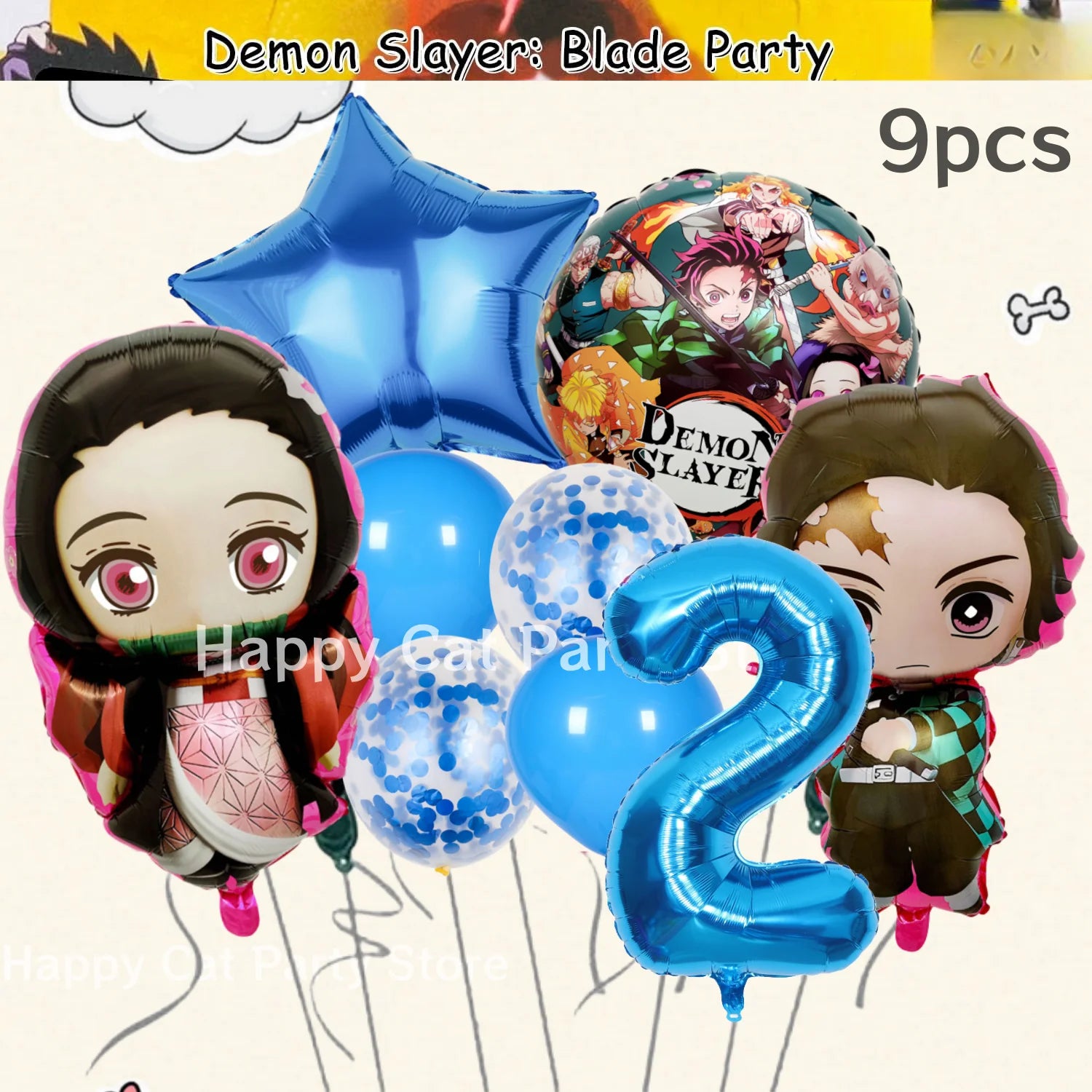 Demon Slayer Birthday Party Decor Kimetsu No Yaiba Tableware Tablecloth Plate Cup Balloon Baby Shower Kids Favors Party Supplies