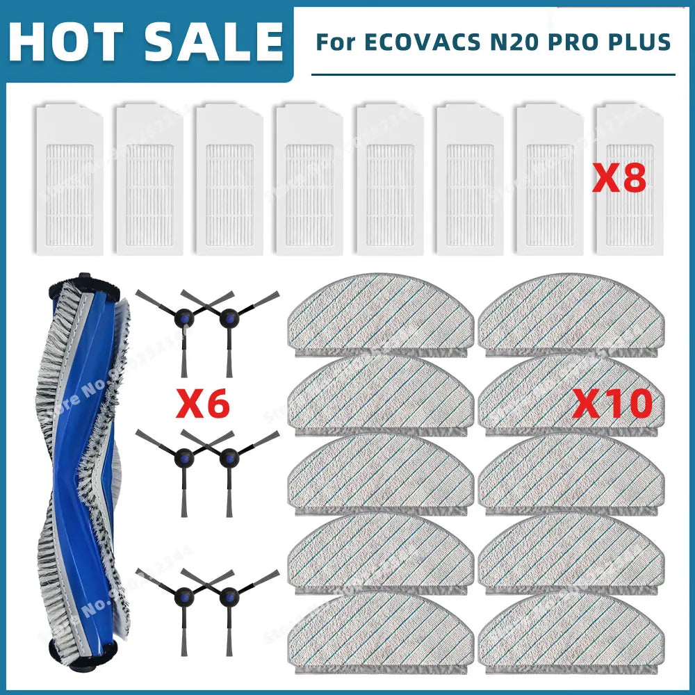 Compatible For ECOVACS DEBOT N20 / N20 PLUS / N20 PRO PLUS Spare Parts Accessories Main Side Brush Hepa Filter Mop Cloth