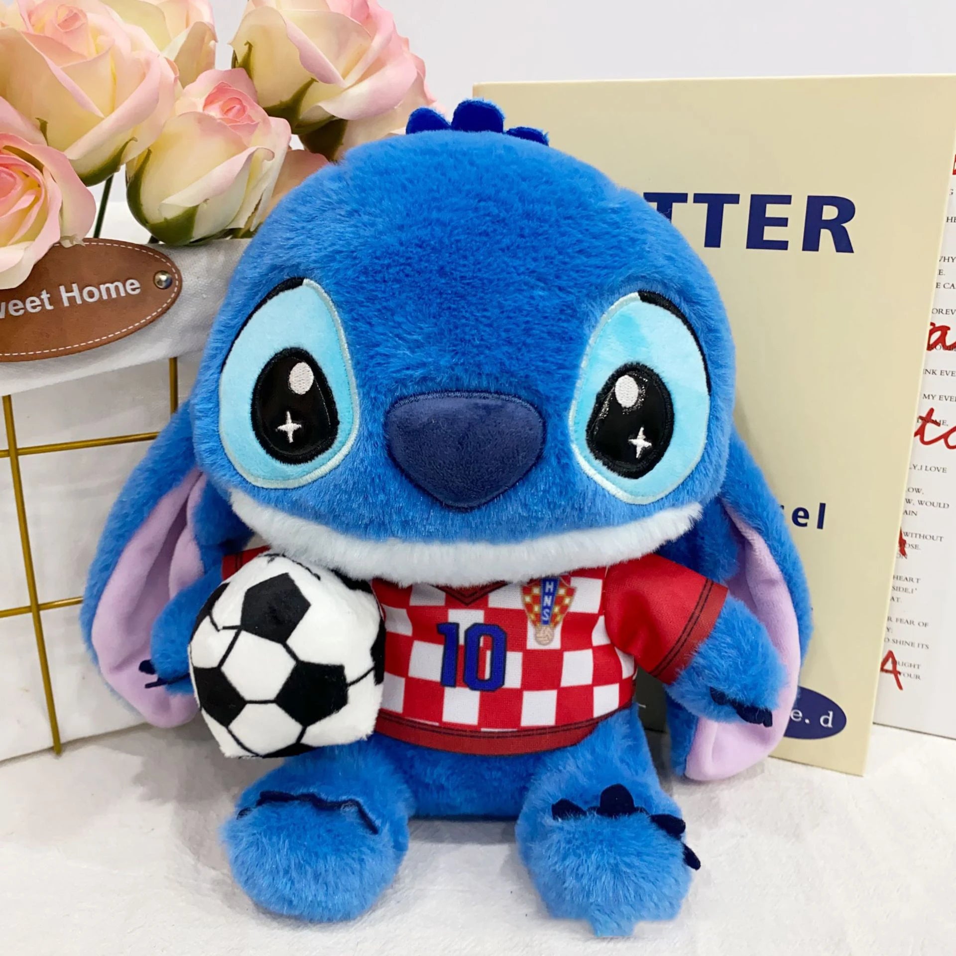 2026 Disney Stitch Football Star With Number Plush Dolls Cartoon Anime Plush Stuffed Toys Kawaii children fans Gift