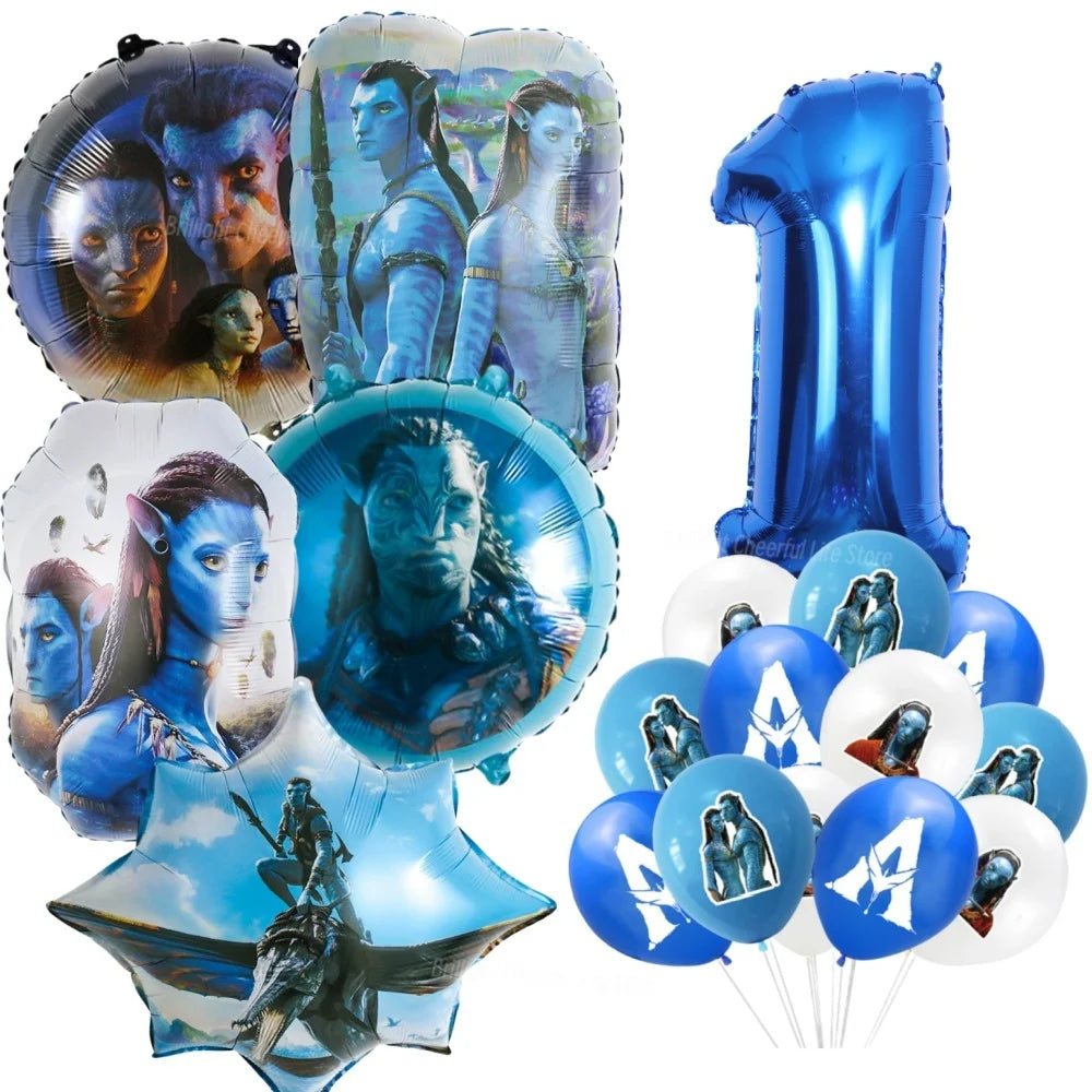 Avatar 3 Balloon Birthday Party Decoration Tableware Cup Plate Tablecloth Banner Background Gift Bag Baby Shower Supplies Gift