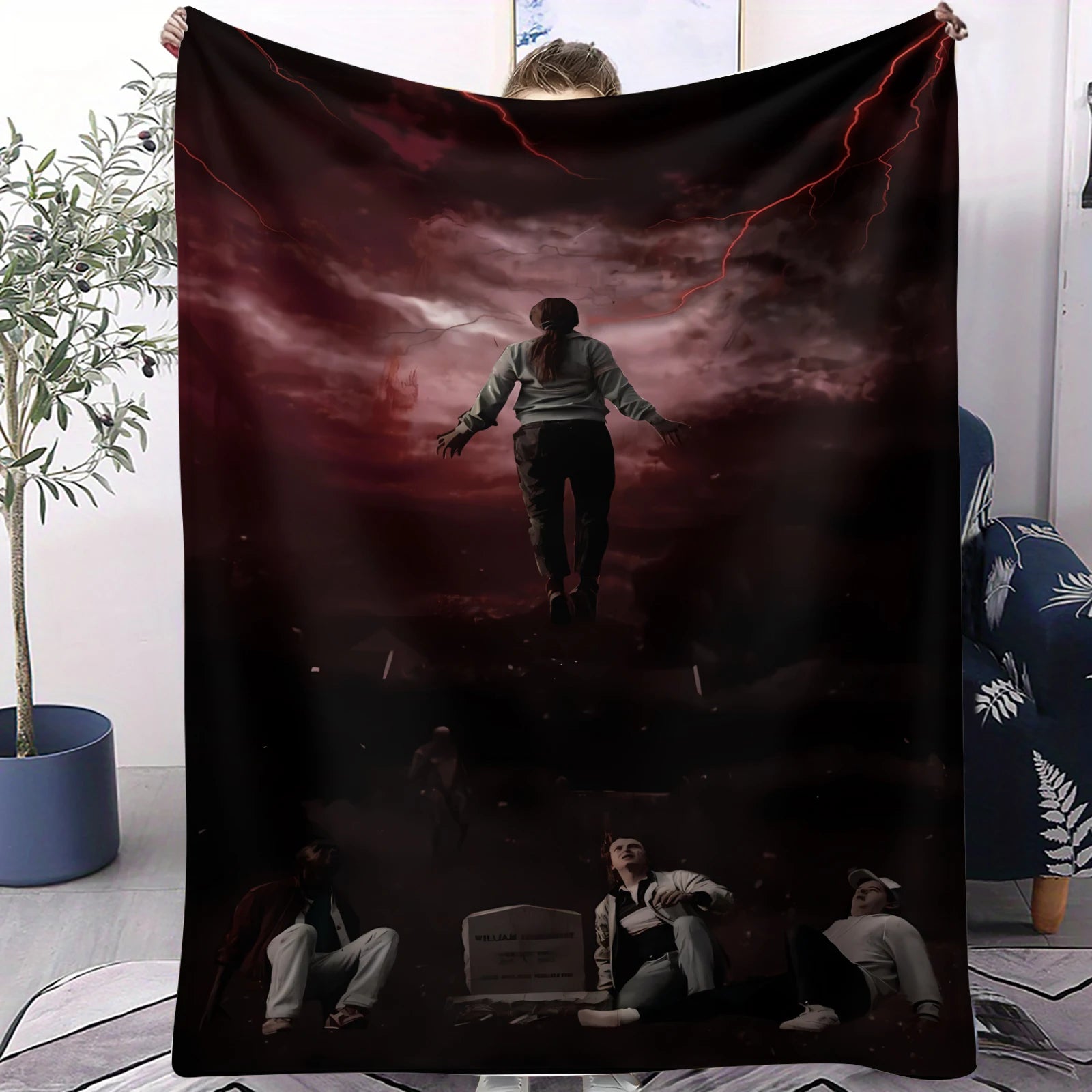 1PC Science Fiction Horror S-Stranger T-Things Blanket Warmth Flannel Blanket Soft Cozy Multifunctional Decorative Throw Blanket