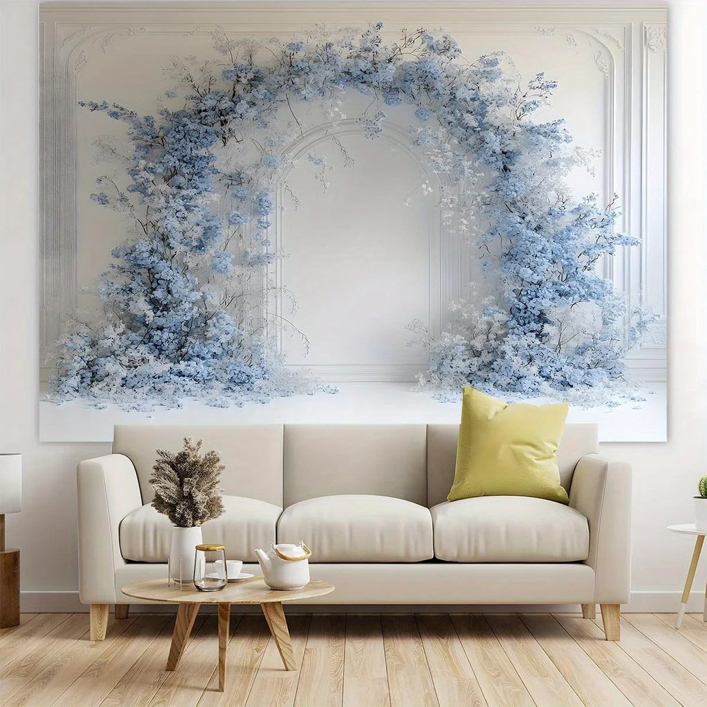 1 PC, luxurious light blue floral arch, suitable for weddings, birthdays, anniversaries, party event backgrounds