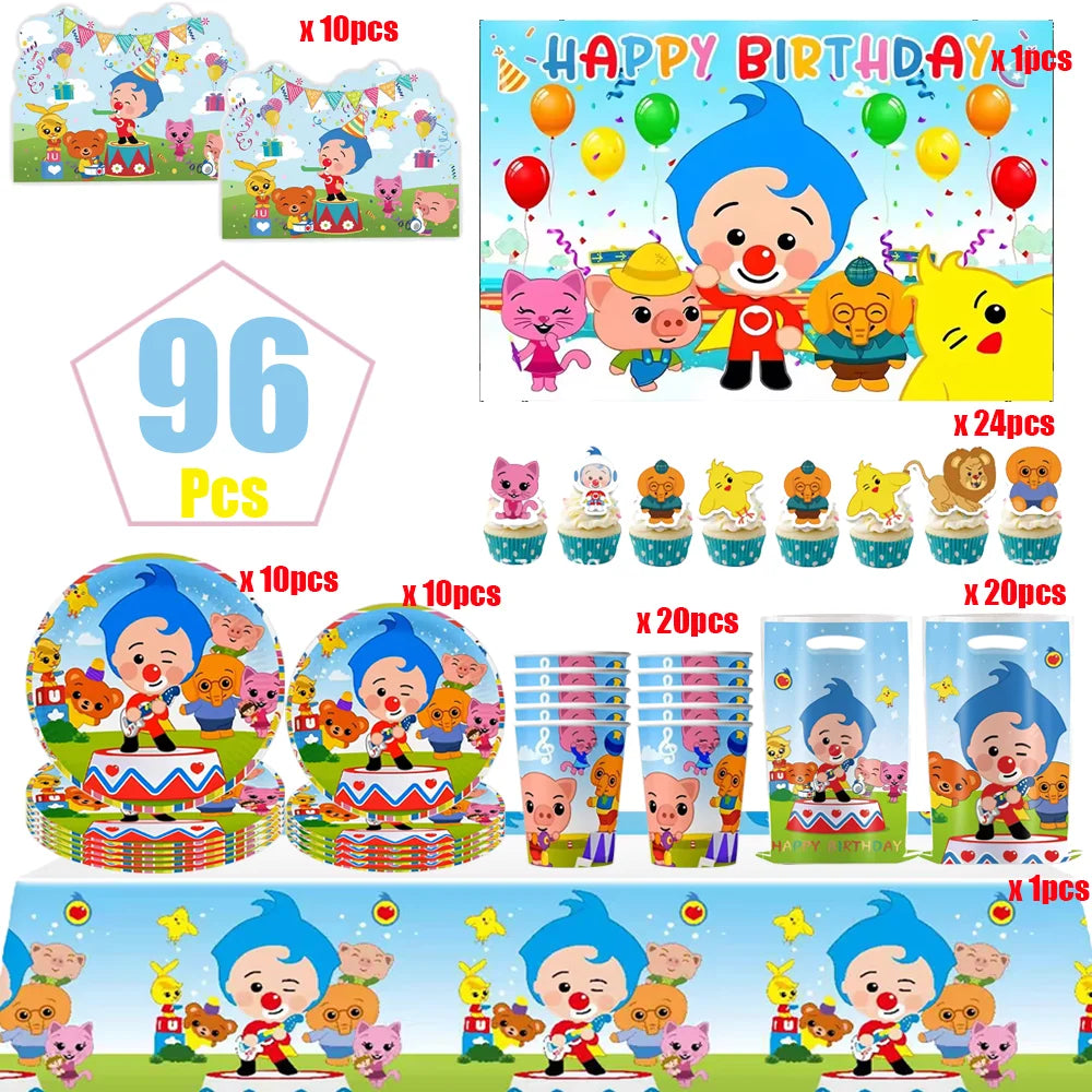 Circus Birthday Party Decor Set Clown Balloons Disposable Tableware Tablecloth Cup Kids Boy Party Supplies Baby Shower Gifts