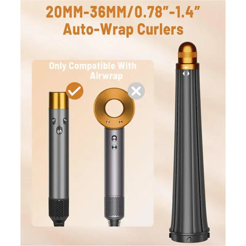 Conical Long Barrels(0.78In-1.4In) Round Volumizing Brush For Dyson Airwrap HS01 HS05 HS08 Curling Iron Attachment