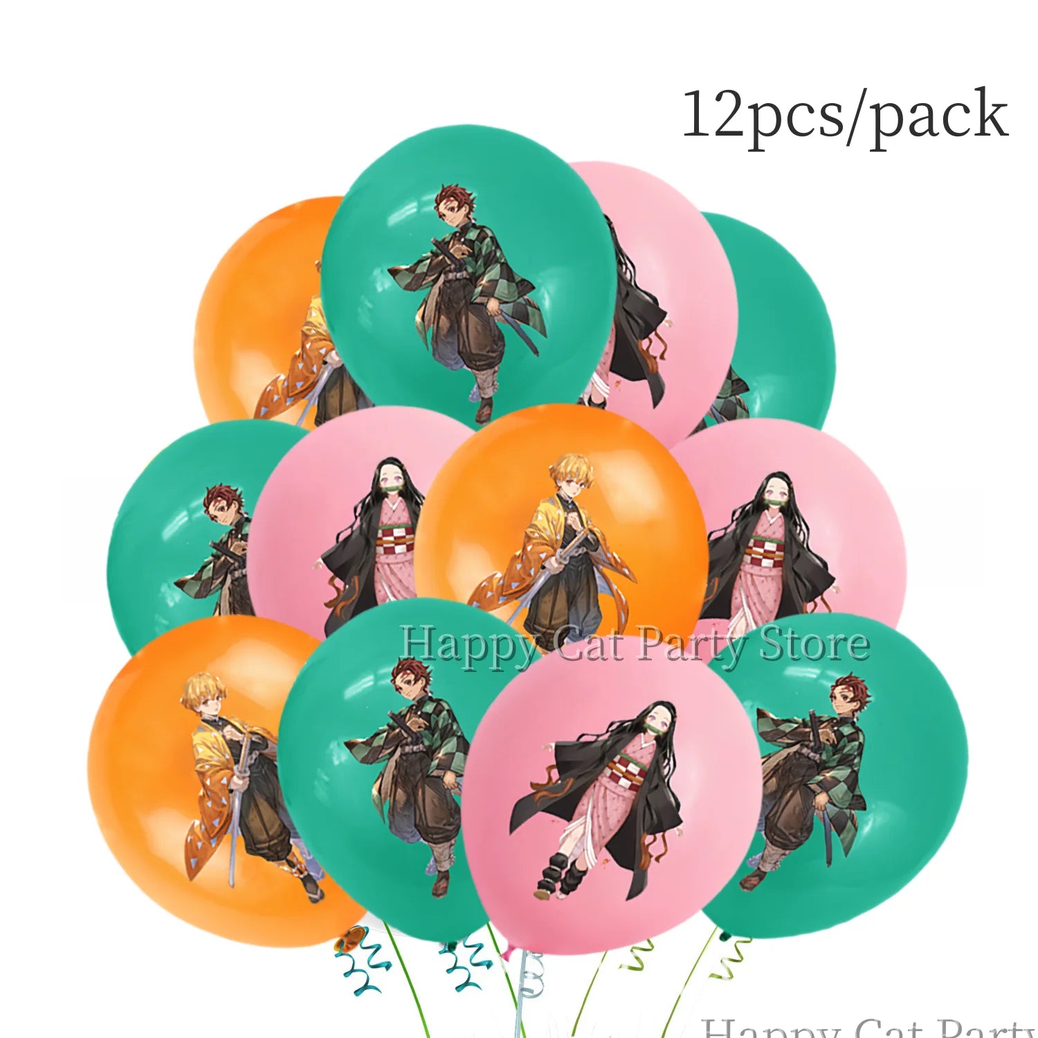 Demon Slayer Balloon Set Happy Birthday Banner Party Decor Kimetsu No Yaiba Latex Balloon Baby Shower kids Favors Gift Supplies