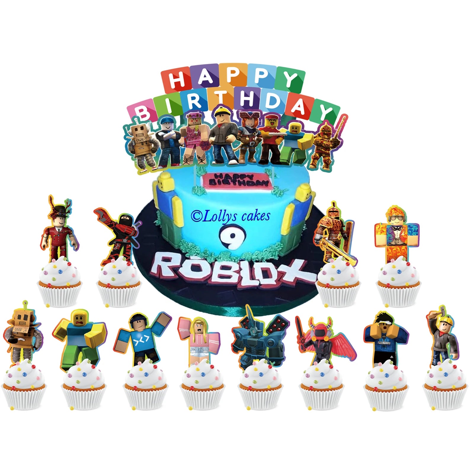 New Roblox Cake Decorations Cartoon Party Cake Topper For Kids Birthday Party 1st Baby Shower Boy Game Cake Decor Supplies Gifts