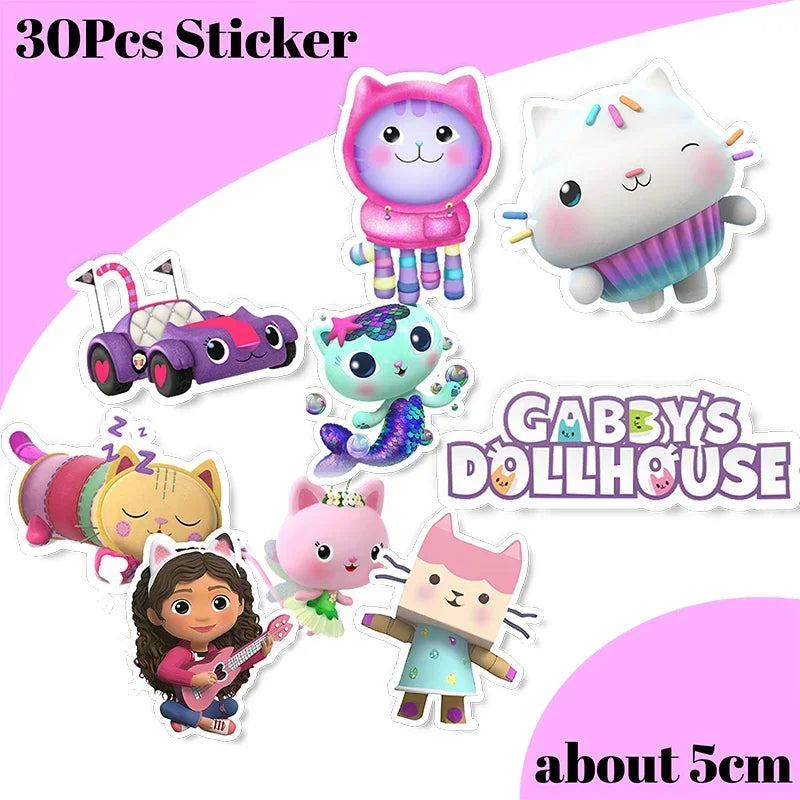 Cartoon Gabby Dollhouse Party Supplies Birthday Party Disposable Tableware Set Paper Plate Cup Napkins Baby Shower Decorations