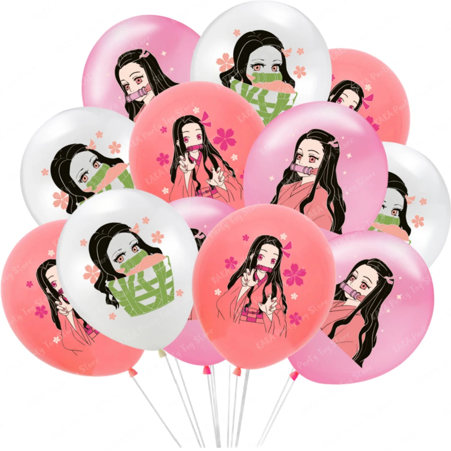 12/24Pcs Anime Demon Slayer Balloon Cartoon Kamado Tanjirou Nezuko Latex Balloons For Kids Birthday Party Dcorations Gift Toys