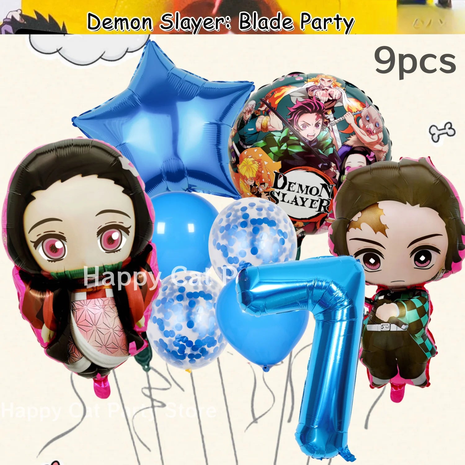 Demon Slayer Birthday Party Decor Kimetsu No Yaiba Tableware Tablecloth Plate Cup Balloon Baby Shower Kids Favors Party Supplies