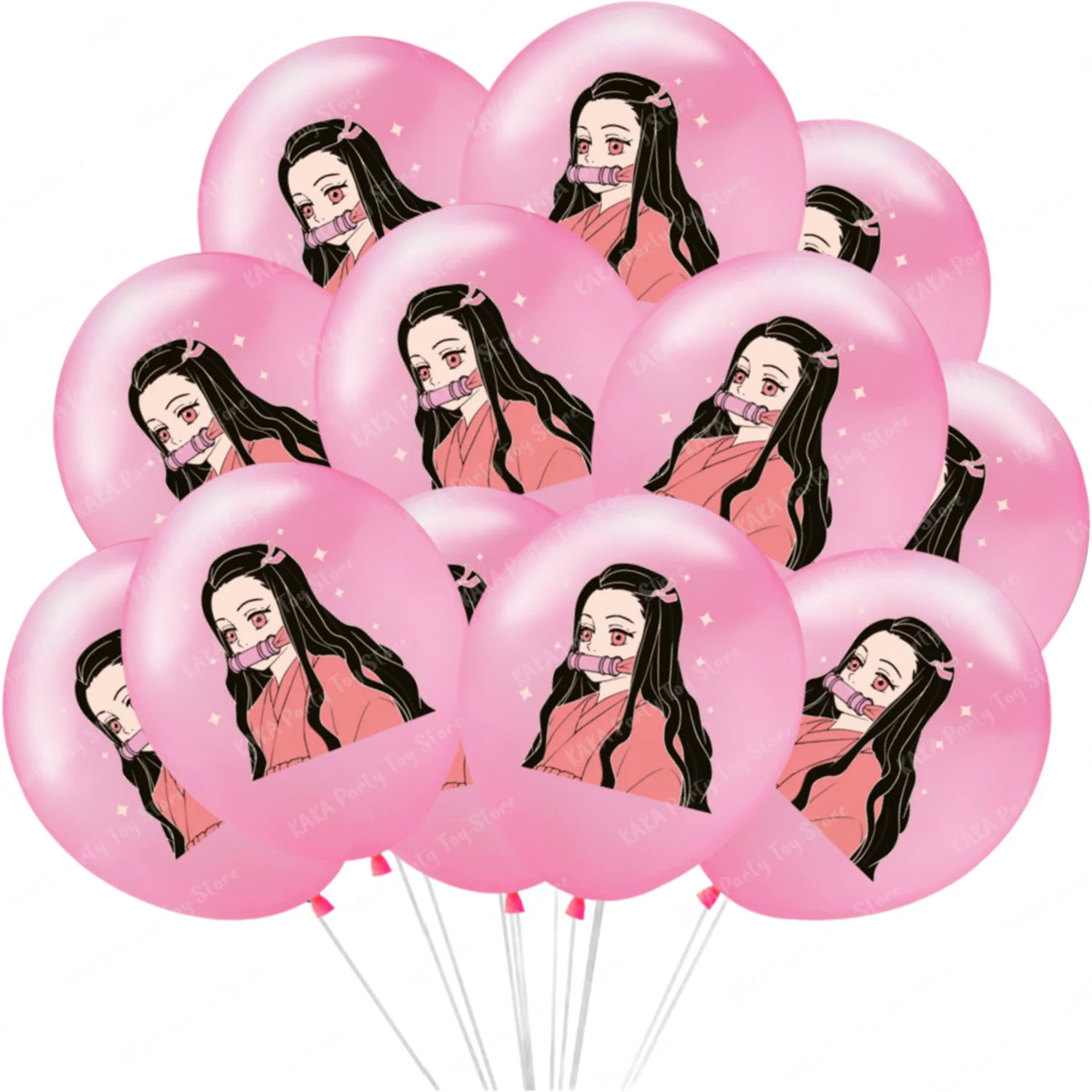 12/24Pcs Anime Demon Slayer Balloon Cartoon Kamado Tanjirou Nezuko Latex Balloons For Kids Birthday Party Dcorations Gift Toys