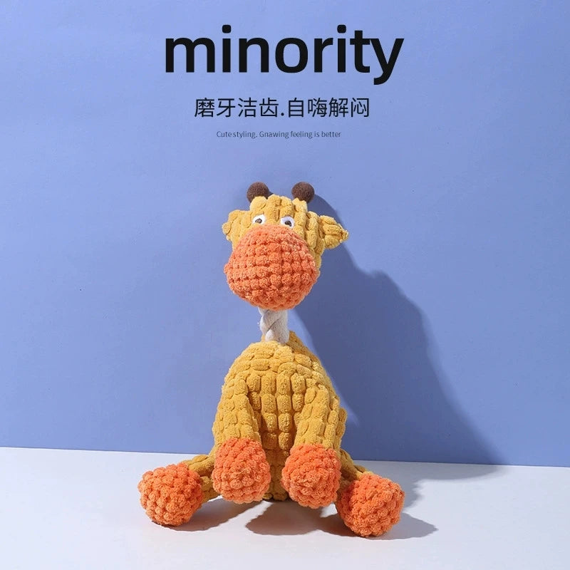 Cute Donkey Plush Toy for Dogs - Squeaky Chewable Interactive Pet Toy Funny Sound Soft Plush Bite Resistant Teeth  Grinding Toys