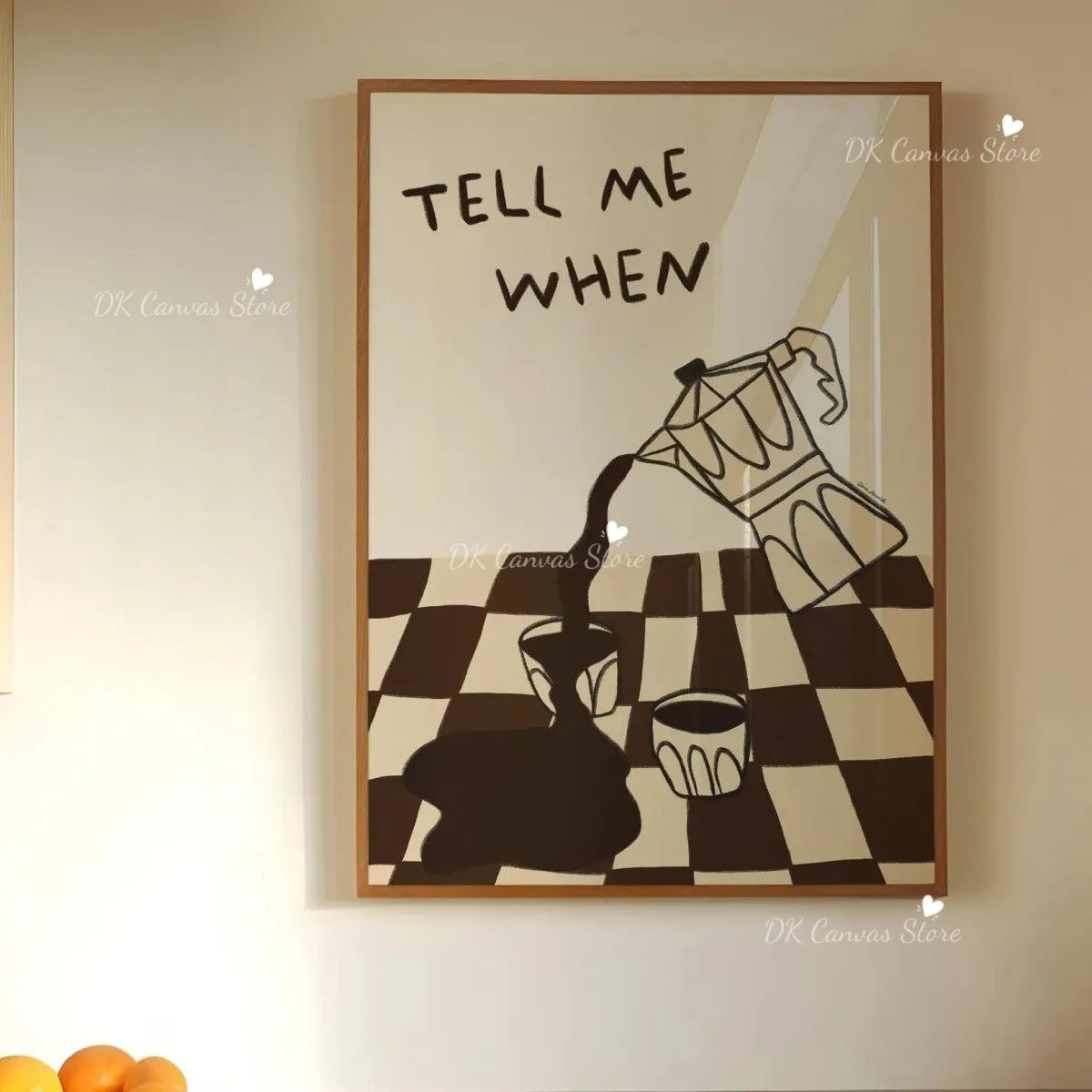 "Tell Me When" Quote Canvas Print Poster Funny Coffee Wine Cheese Cooking Art Prints Restaurant Kitchen Wall Art Home Decor