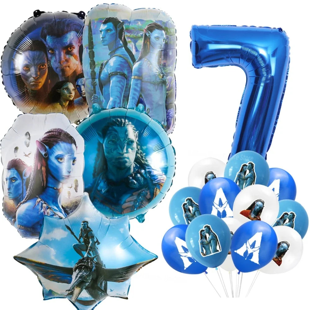Avatar 3 Balloon Birthday Party Decoration Tableware Cup Plate Tablecloth Banner Background Gift Bag Baby Shower Supplies Gift