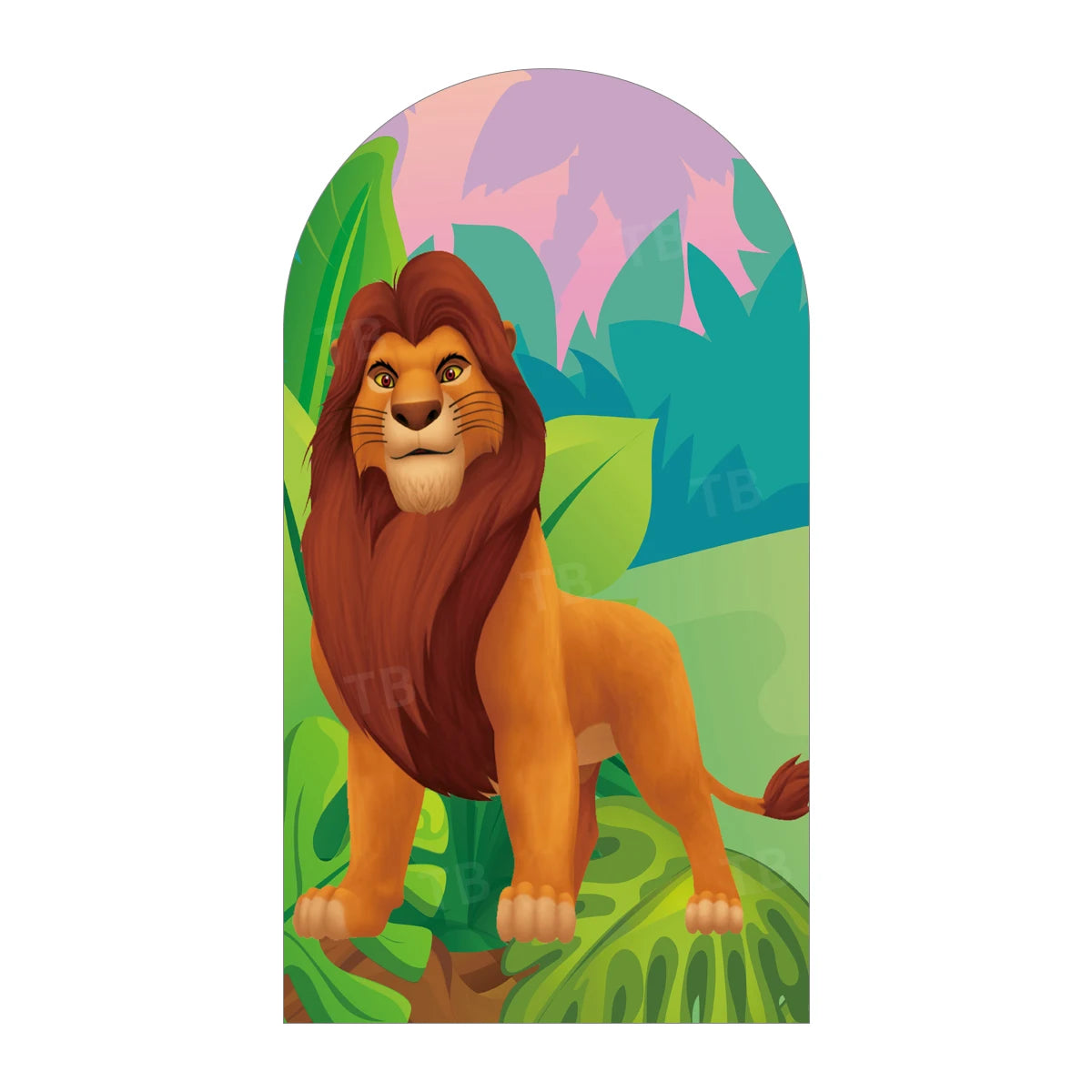 Disney Lion King Simba Arch Backdrop Cover Green Forest Baby Shower Kids Birthday Party Photo Background Wall Elastic Fabric