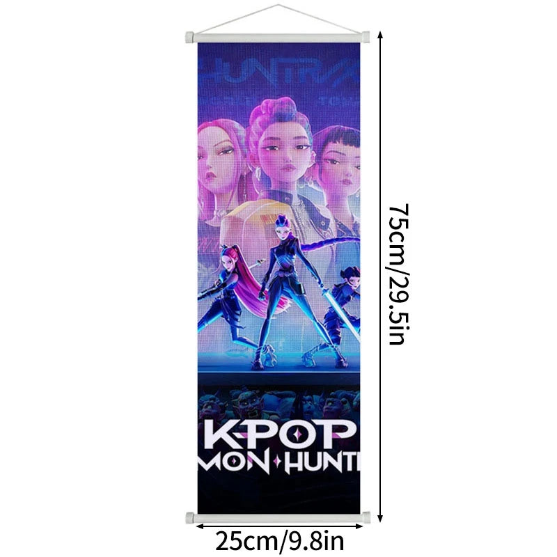 Demon Hunters Birthday Balloons Huntrix Birthday Kpop Warriors Balloons Birthday Backdrop Cloth Kpop Birthday Decor Accessiories