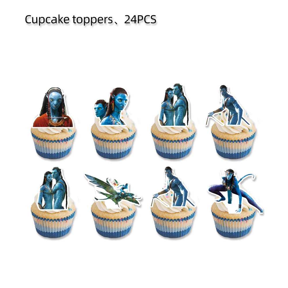 Customizable The Movie Avatar Balloon Birthday Party Decoration Banner Cake Topper Child Birthday Party Supplise Baby Shower