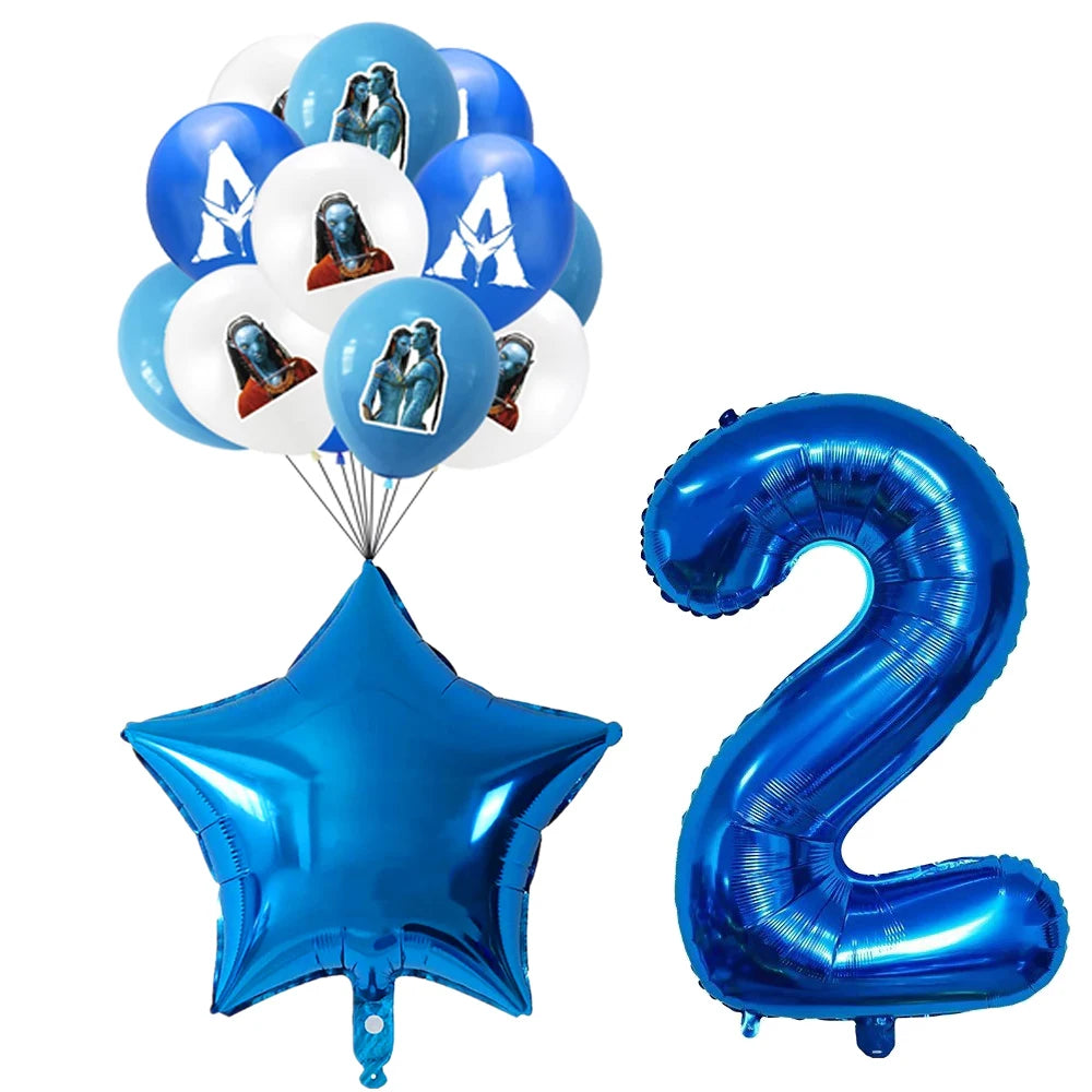 Disney Movie Avatar Birthday Party Decor Disposable Tableware Avatar 2 Balloons Set Cake Topper Gift Bags Baby Kid Party Supplie