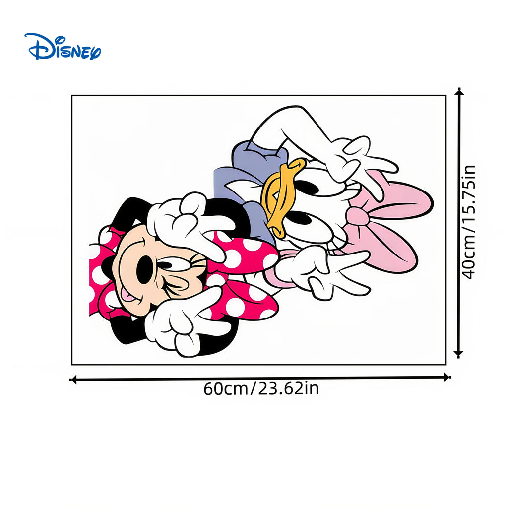 1 Piece Disney Mickey and Minnie Mouse Large Wall Decal - Self-Adhesive Cartoon Sticker, Perfect for Room Walls, Cars, and Party Decorations, Disney Stickers
