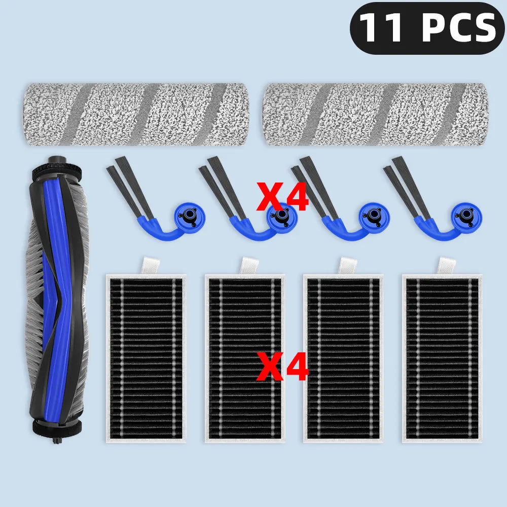 Compatible For ( ECOVACS DEEBOOT X11 OMNICYCLONE / X11 PRO OMNI ) Spare Parts Accessories Main Side Brush HEPA Filter Roller Mop