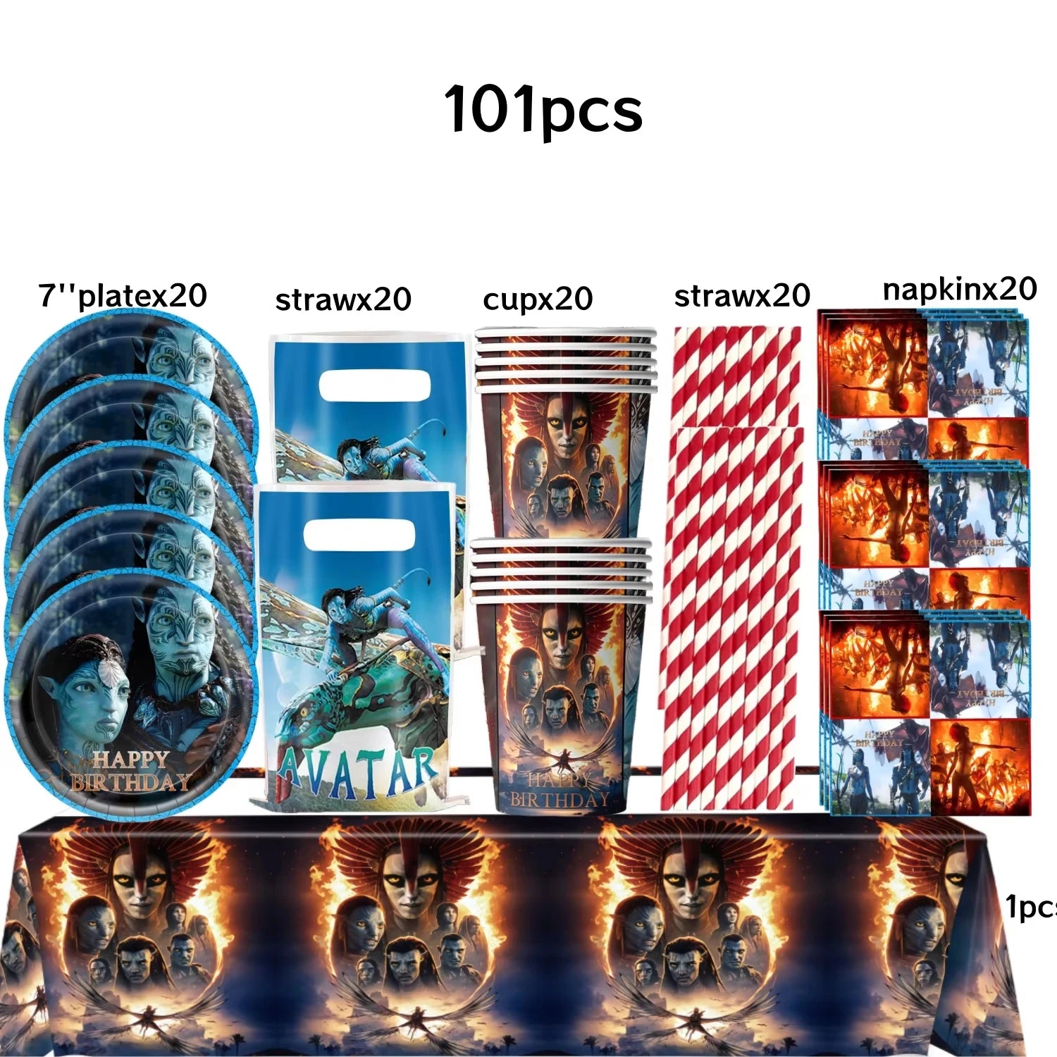 Avatar 3 Balloon Birthday Party Decoration Tableware Cup Plate Tablecloth Banner Background Gift Bag Baby Shower Supplies Gift
