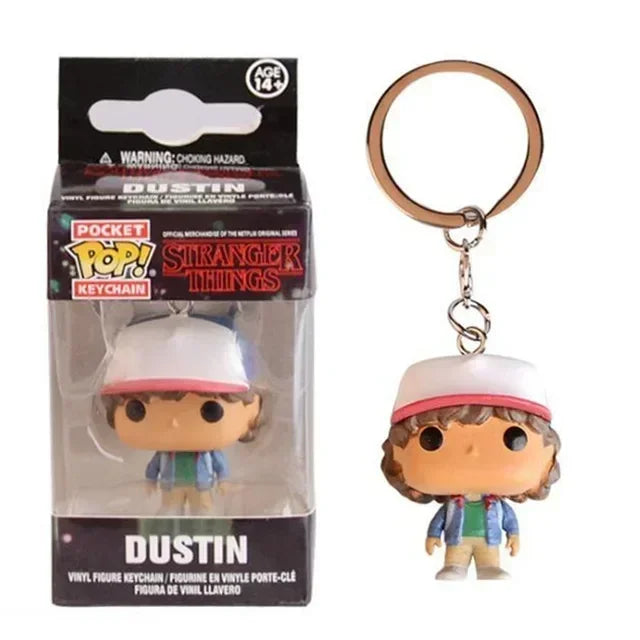 13 Styles FUNKO Pocket Stranger Keychain Eleven Dustin Barb Steve Demogorgon Action Figures Toys THINGS with Box